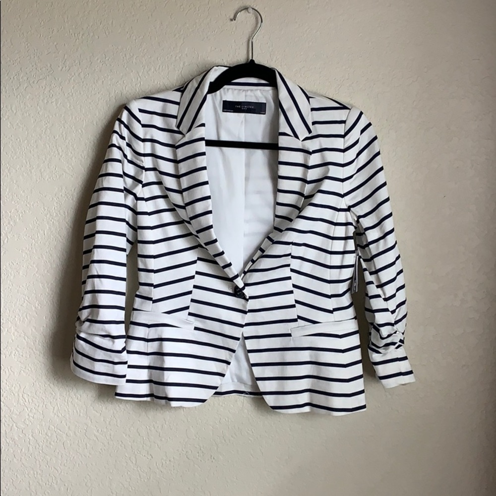 The limited navy striped blazer